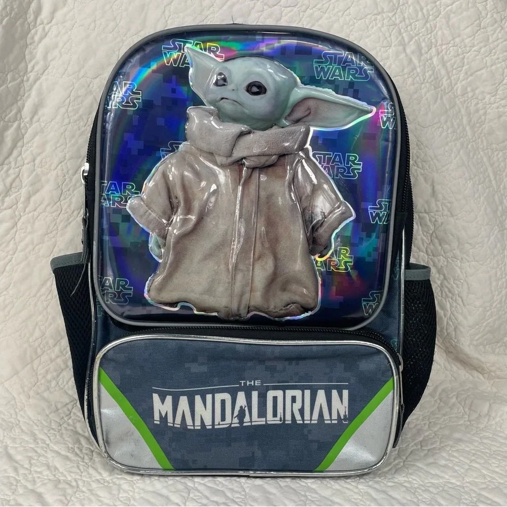 🔥 🔥Disney Star Wars Mandalorian Grogu Baby Yoda Kids Backpack Collectible